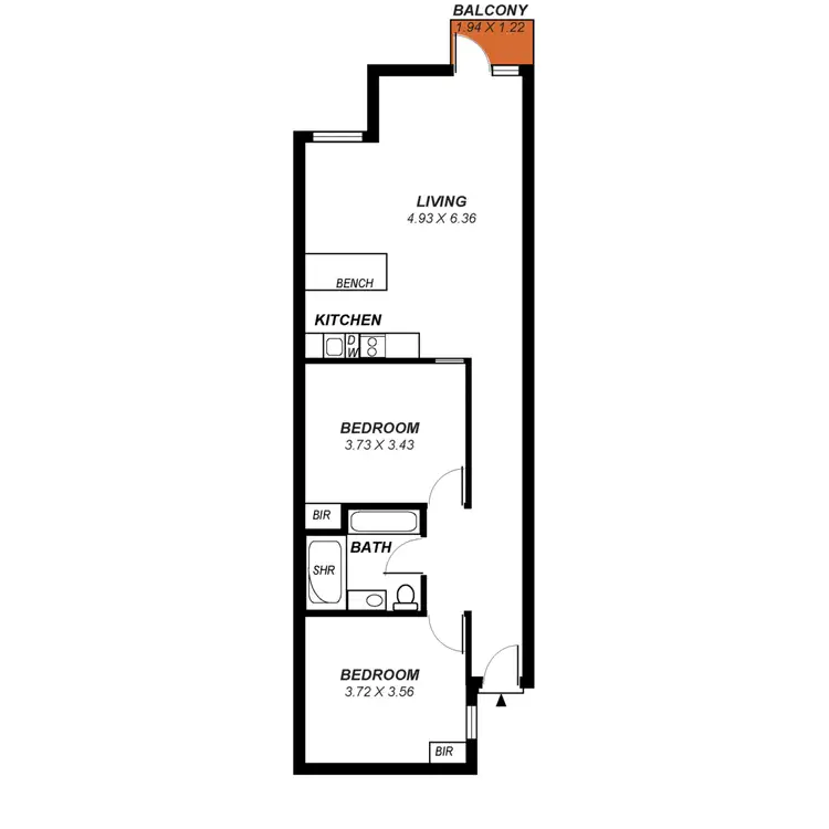 Floorplan of Homely serviced apartment listing, 301/61 Hindmarsh Square, Adelaide SA 5000