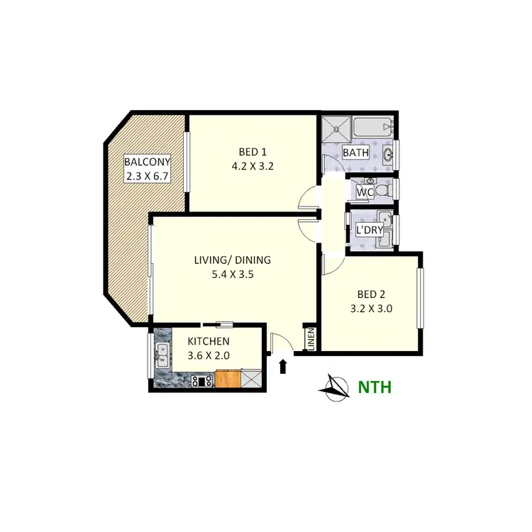 Floorplan of Homely apartment listing, 46/62 Grosvenor Crescent, Summer Hill NSW 2130
