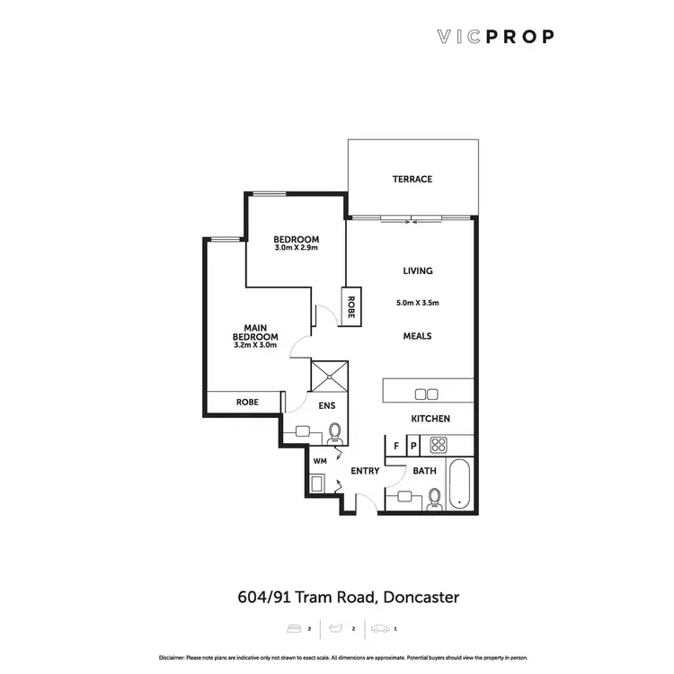 Floorplan of Homely apartment listing, 604/91 Tram Road, Doncaster VIC 3108