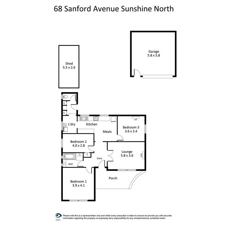 Floorplan of Homely house listing, 68 Sandford Avenue, Sunshine North VIC 3020