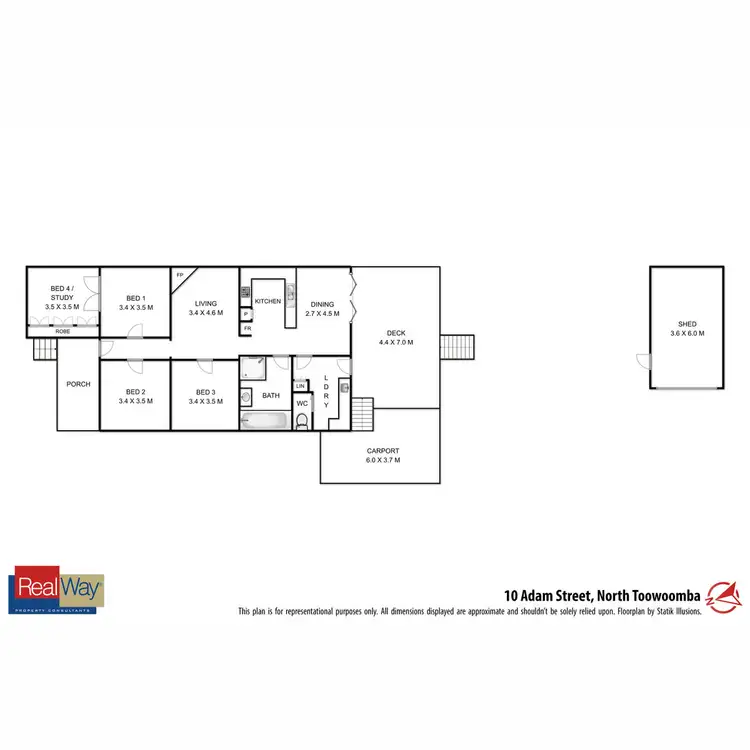 Floorplan of Homely house listing, 10 Adam Street, North Toowoomba QLD 4350