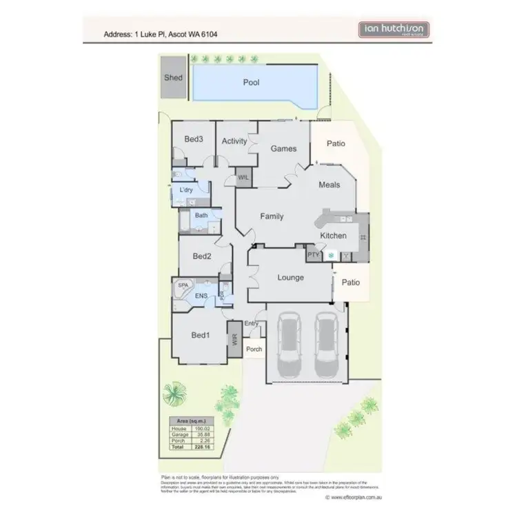 Floorplan of Homely house listing, 1 Luke Place, Ascot WA 6104