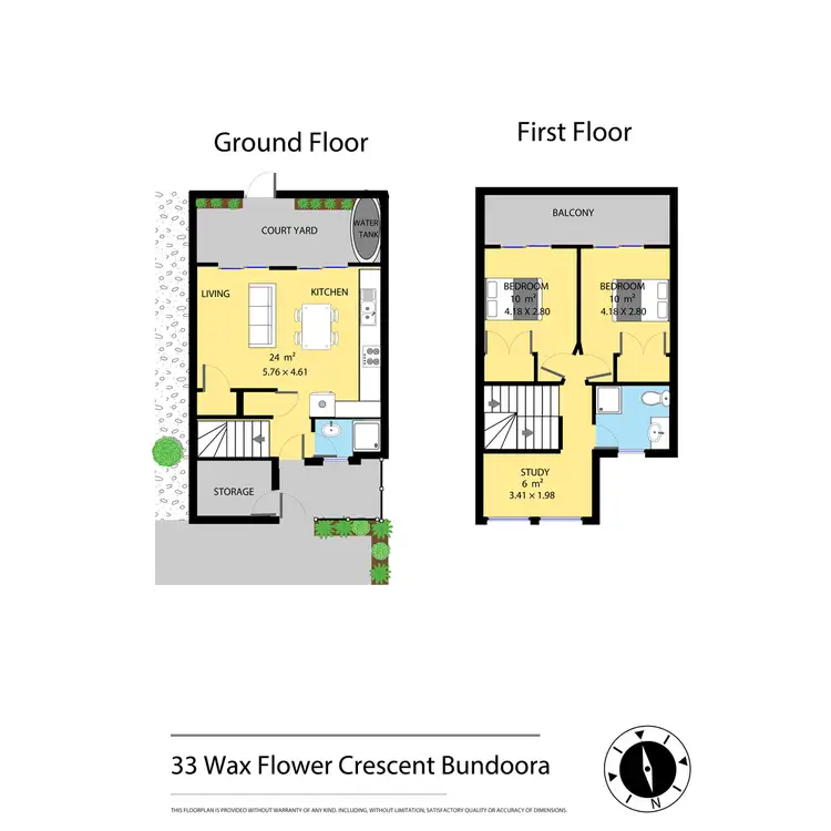 Floorplan of Homely townhouse listing, 33 Waxflower Crescent, Bundoora VIC 3083