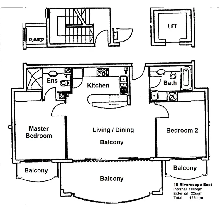 Floorplan of Homely apartment listing, 18/165 Main Street, Kangaroo Point QLD 4169
