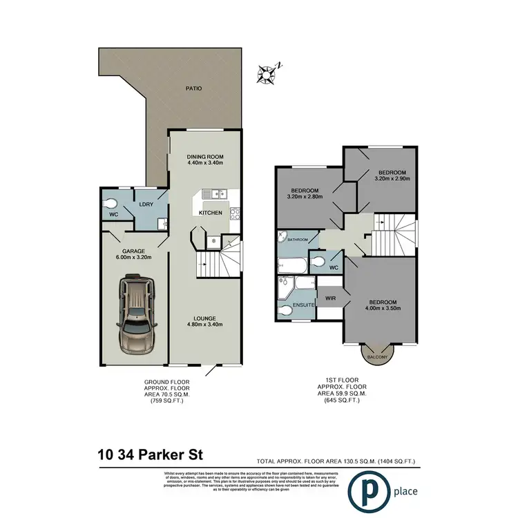 Floorplan of Homely townhouse listing, 10/34 Parker Street, Newmarket QLD 4051