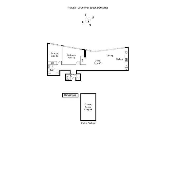 Floorplan of Homely apartment listing, 1806/100 Lorimer Street, Docklands VIC 3008