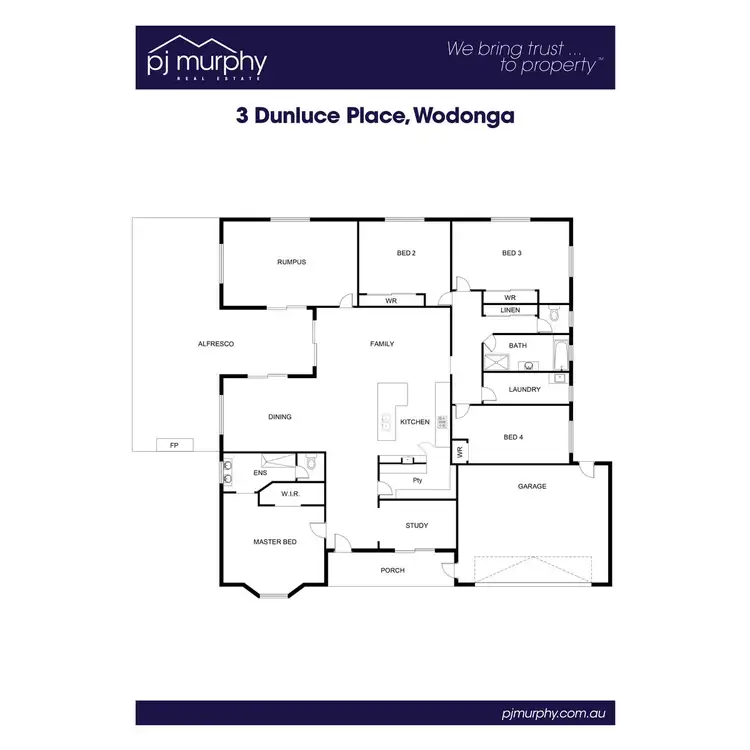 Floorplan of Homely house listing, 3 Dunluce Place, Wodonga VIC 3690