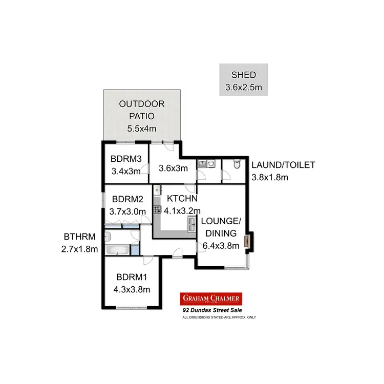 Floorplan of Homely house listing, 92 Dundas Street, Sale VIC 3850