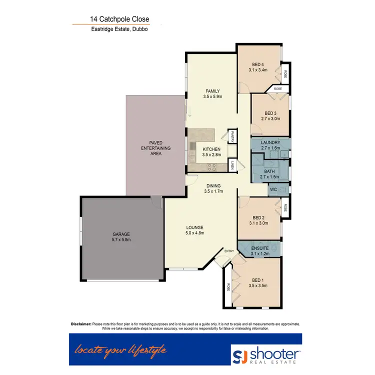 Floorplan of Homely house listing, 14 Catchpole Close, Dubbo NSW 2830