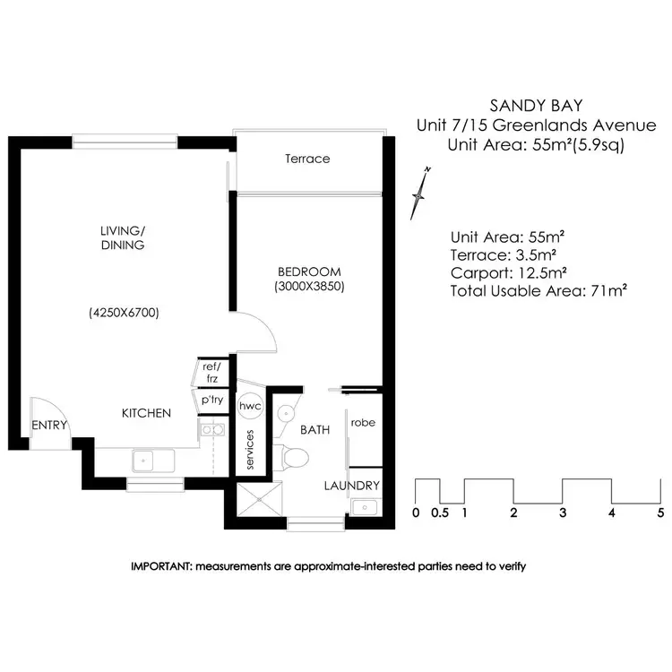 Floorplan of Homely unit listing, 7/15 Greenlands Avenue, Sandy Bay TAS 7005