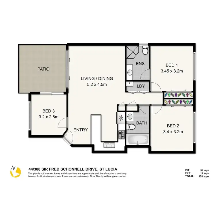 Floorplan of Homely apartment listing, 44/300 Sir Fred Schonell Drive, St Lucia QLD 4067