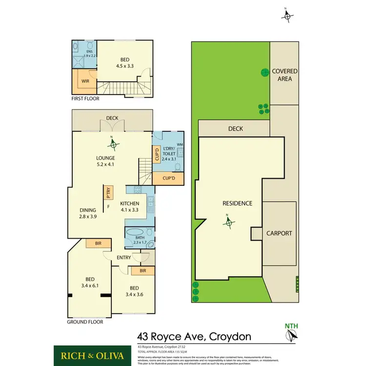 Floorplan of Homely semi-detached listing, 43 Royce Avenue, Croydon NSW 2132