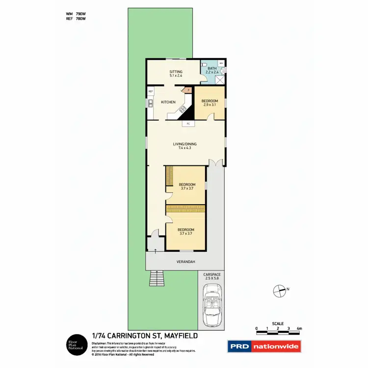 Floorplan of Homely house listing, 1/74 Carrington Street, Mayfield NSW 2304
