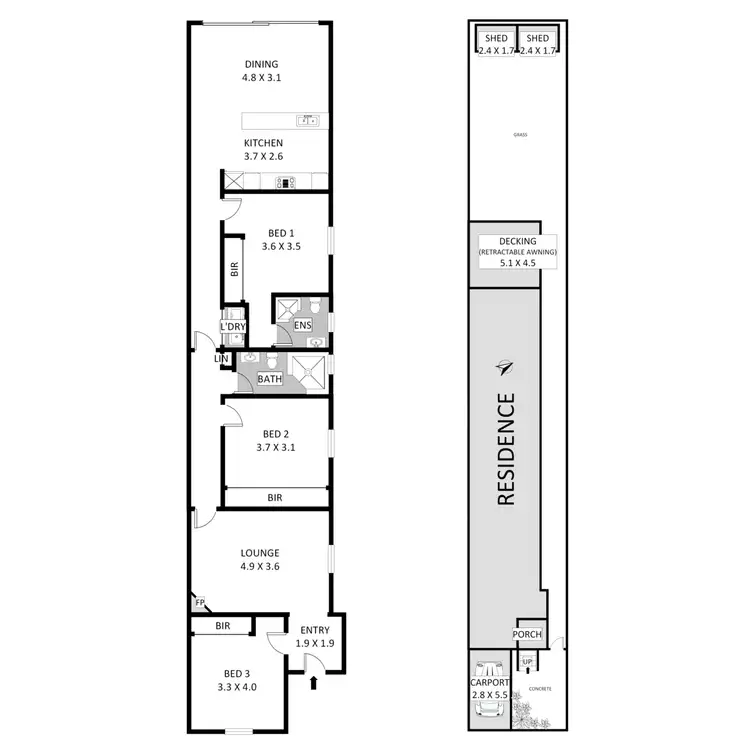 Floorplan of Homely semi-detached listing, 53 Cheltenham Road, Croydon NSW 2132