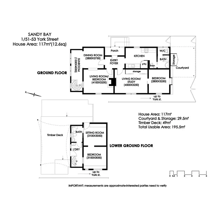 Floorplan of Homely house listing, 53 York Street, Sandy Bay TAS 7005