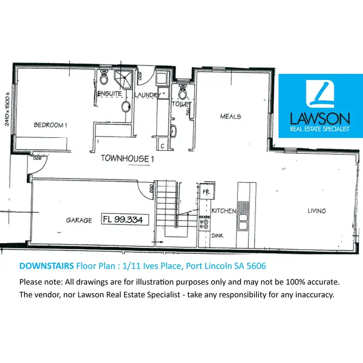 Floorplan of Homely townhouse listing, 1/11 Ives Place, Port Lincoln SA 5606