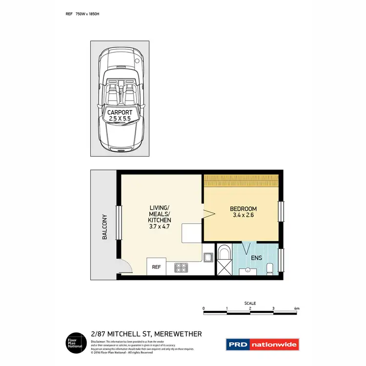 Floorplan of Homely unit listing, 2/87 Mitchell Street, Merewether NSW 2291