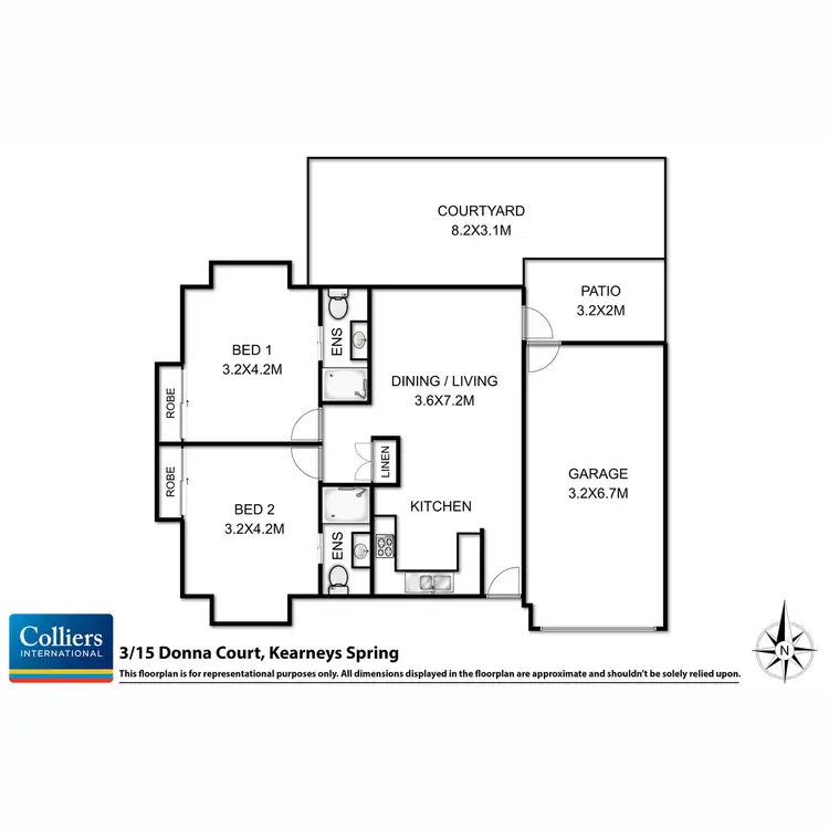 Floorplan of Homely unit listing, 3/3 Donna Court, Kearneys Spring QLD 4350