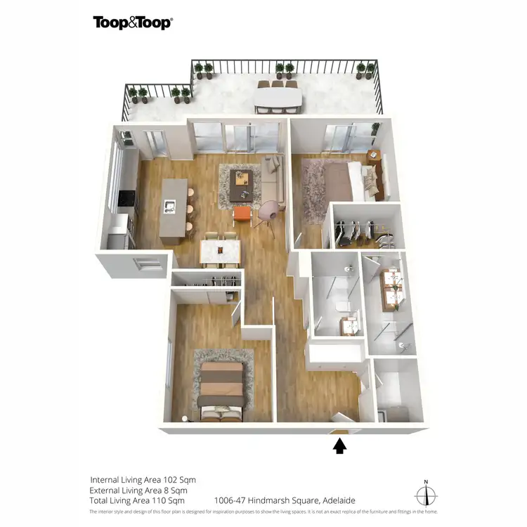 Floorplan of Homely apartment listing, 1006/47 Hindmarsh Square, Adelaide SA 5000