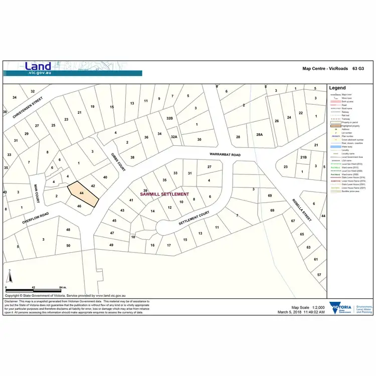 Floorplan of Homely land listing, 44 Warrambat Road, Sawmill Settlement VIC 3723