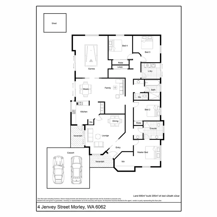 Floorplan of Homely house listing, 4 Jenvey Street, Morley WA 6062