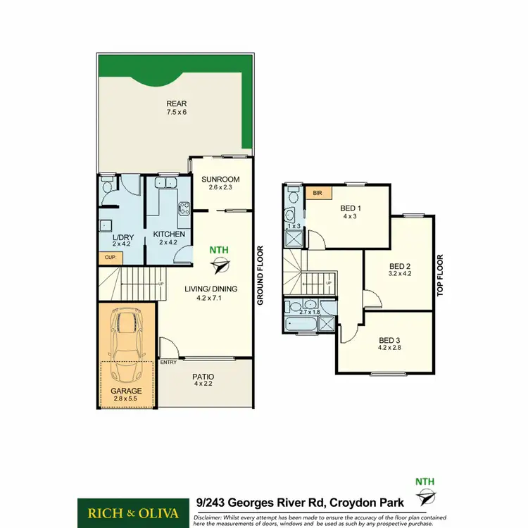 Floorplan of Homely townhouse listing, 9/243 Georges River Rd (Entry Via Rose St), Croydon Park NSW 2133