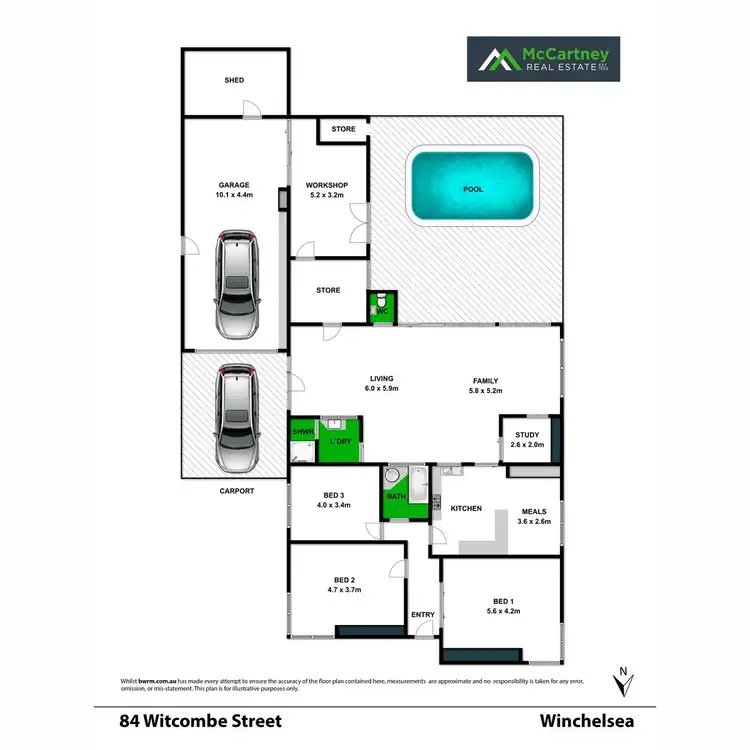 Floorplan of Homely house listing, 84 Witcombe Street, Winchelsea VIC 3241