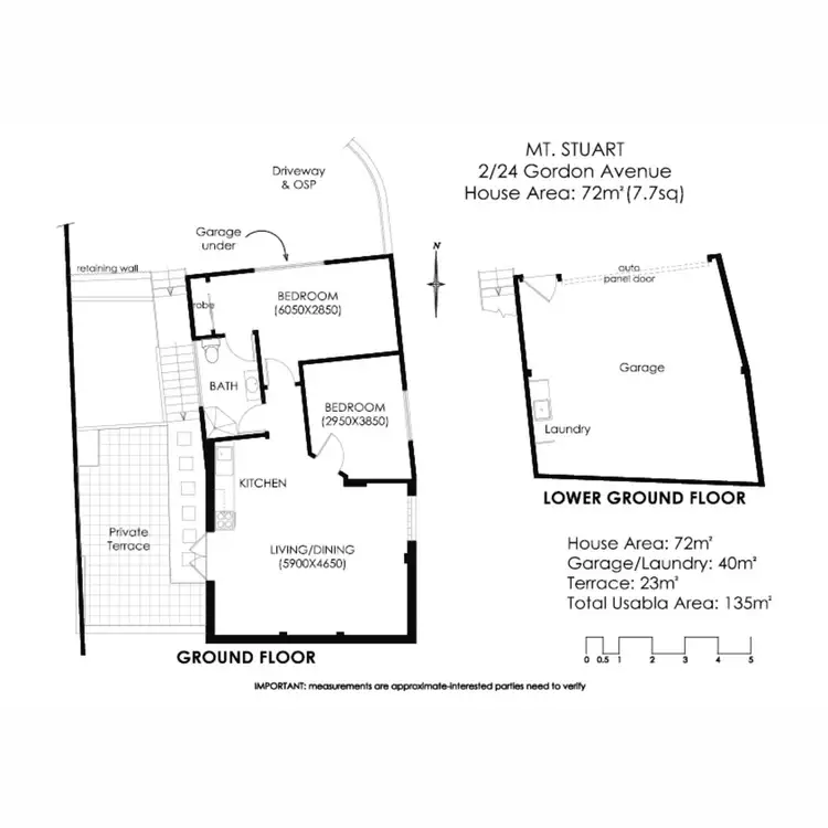 Floorplan of Homely townhouse listing, 2/24 Gordon Avenue, Mount Stuart TAS 7000