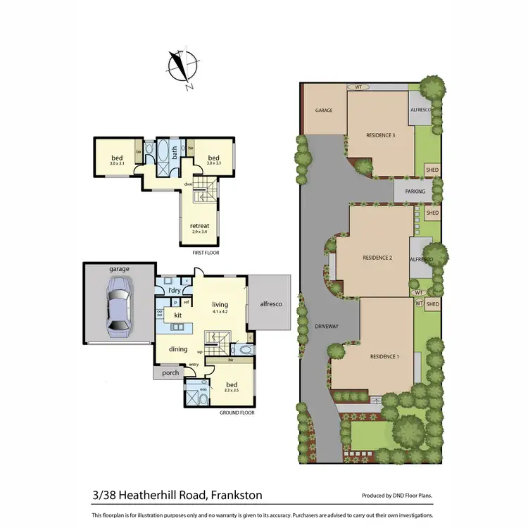 Floorplan of Homely townhouse listing, 3/38 Heatherhill Road, Frankston VIC 3199