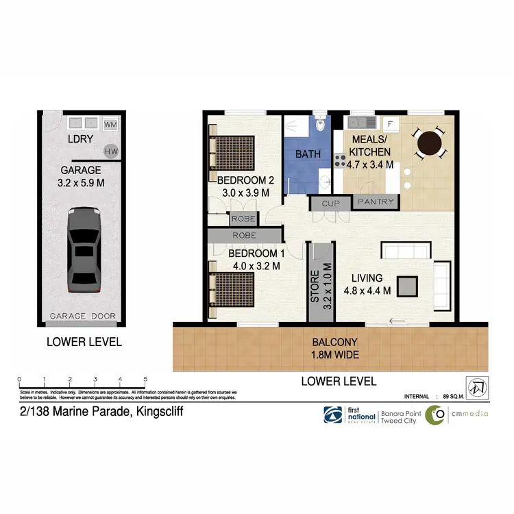 Floorplan of Homely unit listing, 2/138 Marine Parade, Kingscliff NSW 2487