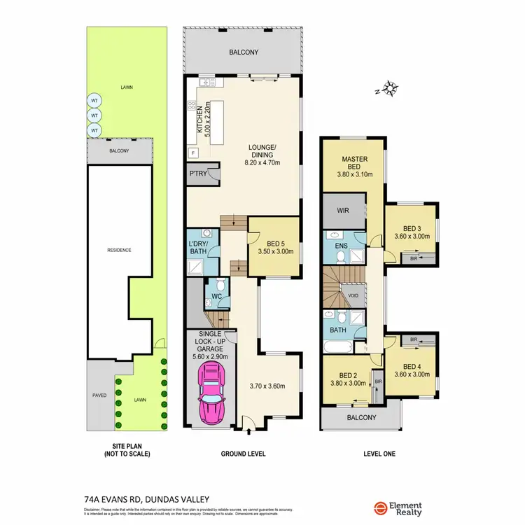 Floorplan of Homely semi-detached listing, 74 Evans Road, Dundas Valley NSW 2117