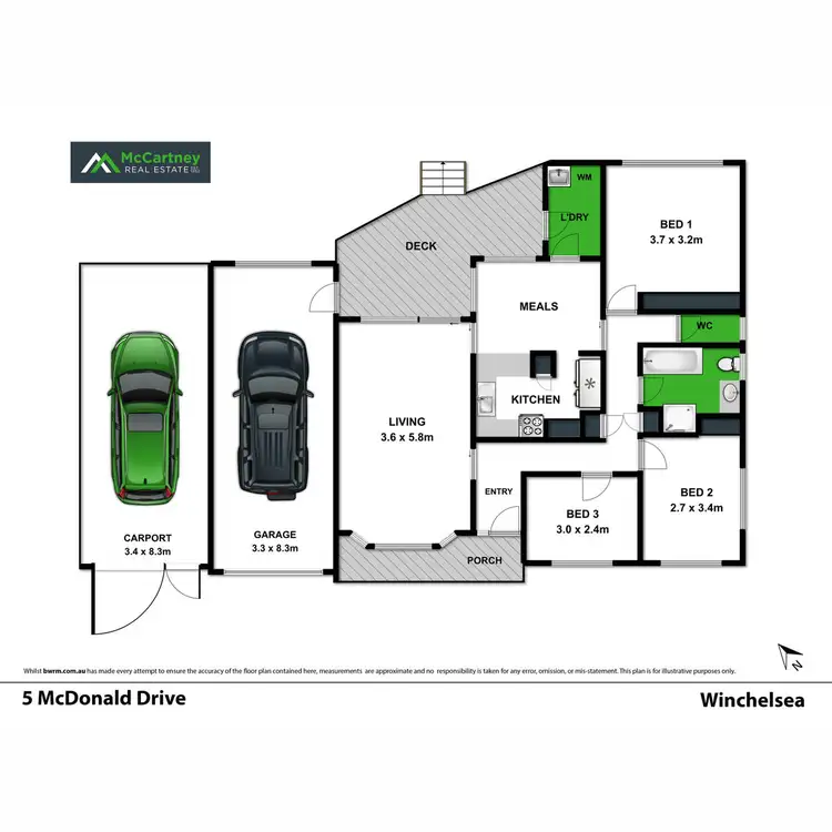 Floorplan of Homely house listing, 5 McDonald Drive, Winchelsea VIC 3241