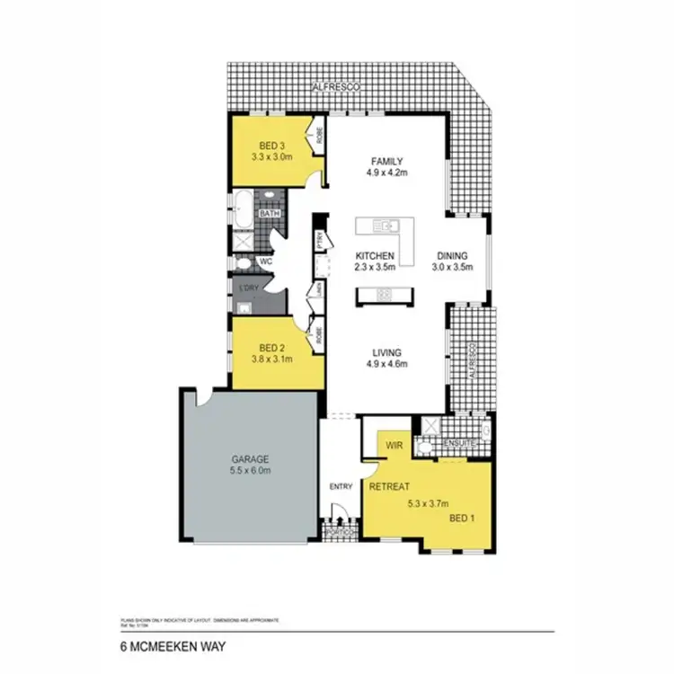 Floorplan of Homely house listing, 6 McMeeken Way, Epsom VIC 3551