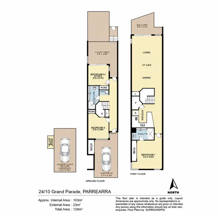 Floorplan of Homely apartment listing, 24/10 Grand Parade, Kawana Island QLD 4575