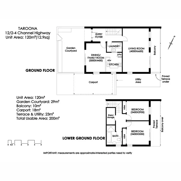 Floorplan of Homely unit listing, 12/2-4 Channel Highway, Taroona TAS 7053