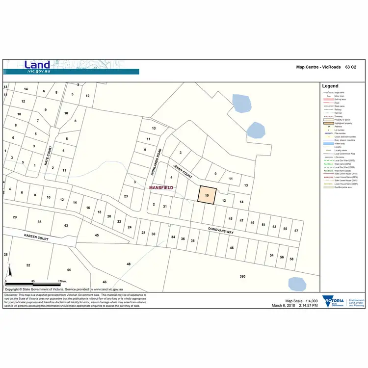 Floorplan of Homely land listing, 10 Jenny Court, Mansfield VIC 3722