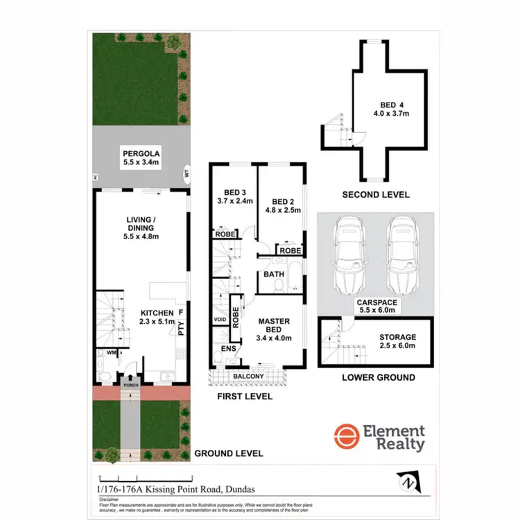 Floorplan of Homely townhouse listing, 1/176 Kissing Point Road, Dundas NSW 2117