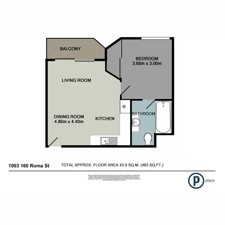Floorplan of Homely apartment listing, 54/160 Roma Street, Brisbane City QLD 4000