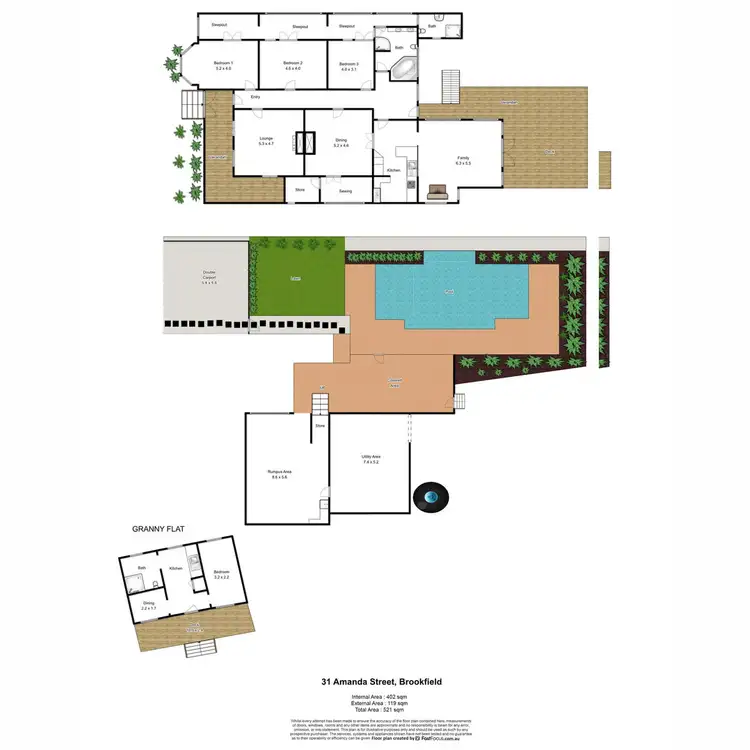 Floorplan of Homely rural property listing, 31 Amanda Street, Brookfield QLD 4069