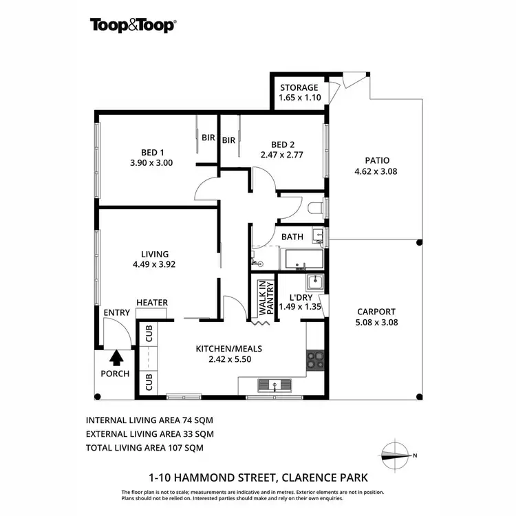 Floorplan of Homely unit listing, 1/10 Hammond Street, Clarence Park SA 5034