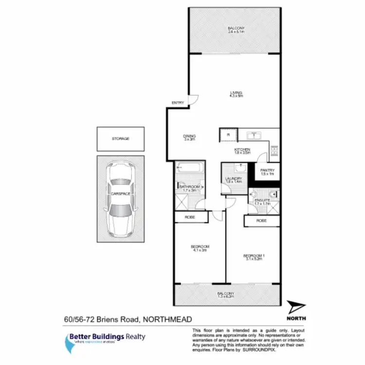 Floorplan of Homely apartment listing, 60/56-72 Briens Road, Northmead NSW 2152