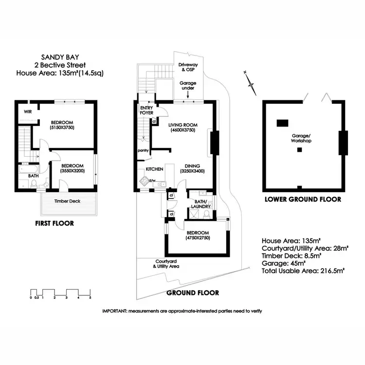 Floorplan of Homely townhouse listing, 2 Bective Street, Sandy Bay TAS 7005