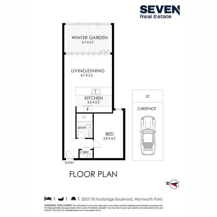 Floorplan of Homely apartment listing, 2007/18 Footbridge Boulevard, Wentworth Point NSW 2127