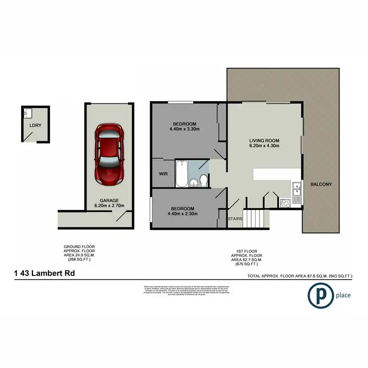 Floorplan of Homely unit listing, 1/43 Lambert Road, Indooroopilly QLD 4068