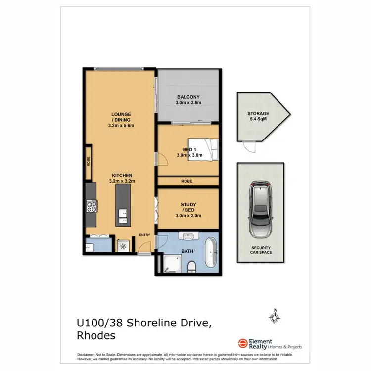 Floorplan of Homely apartment listing, 100/38 Shoreline Drive, Rhodes NSW 2138