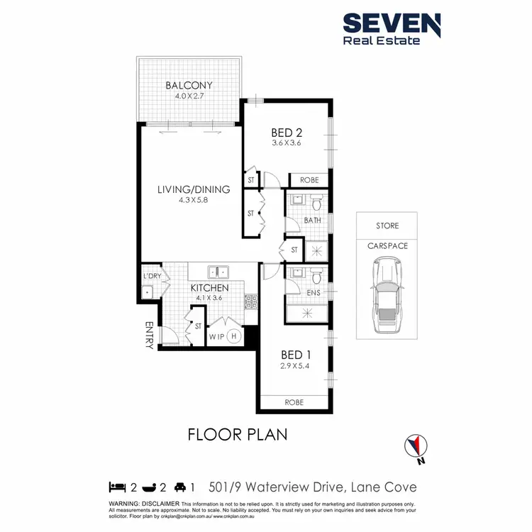Floorplan of Homely apartment listing, 501/9 Waterview Drive, Lane Cove NSW 2066