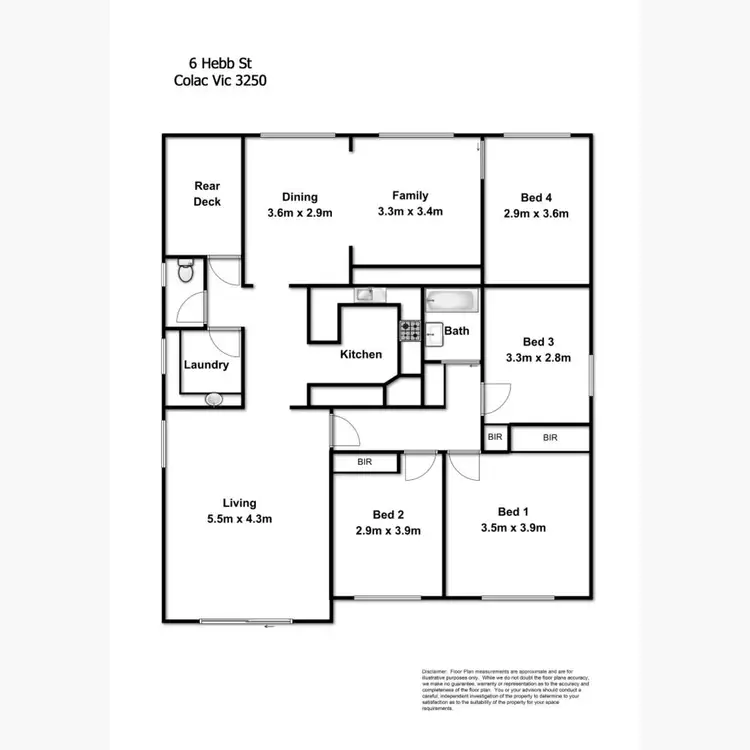 Floorplan of Homely house listing, 6 Hebb Court, Colac VIC 3250