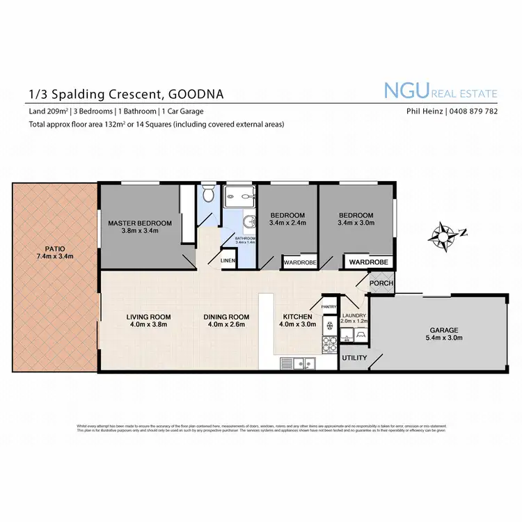 Floorplan of Homely unit listing, 1/3 Spalding Crescent, Goodna QLD 4300