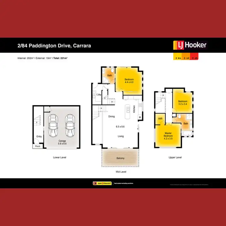 Floorplan of Homely townhouse listing, 2/84 Paddington Drive, Carrara QLD 4211