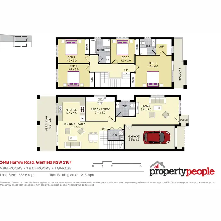 Floorplan of Homely semi-detached listing, 244B Harrow Road, Glenfield NSW 2167